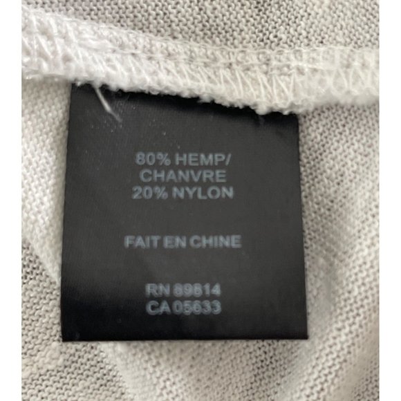 Stella Carakasi Asymmetric Hemp Tee White Silver Sparkle Metallic Scoop Size XS - Picture 6 of 8